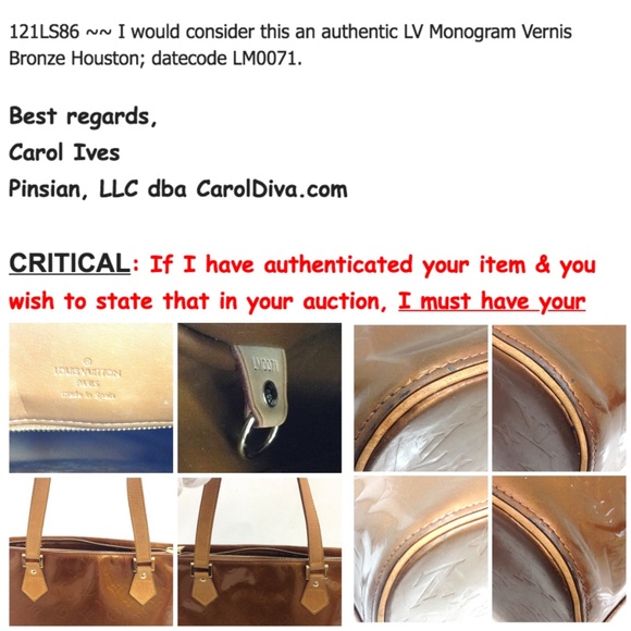 Auth Louis Vuitton Vernis Houston Bag 121LS86 - Picture 8 of 8